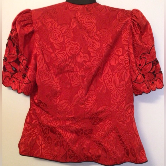 Vintage Karen Lawrence by Matthew red black blazer jacket size 14 - Picture 6 of 7